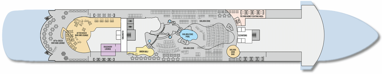 Deck: ‘Deck 10’ / Ship: ‘Celestyal Discovery’ cruise vessel / Cruise company: Celestyal Cruises