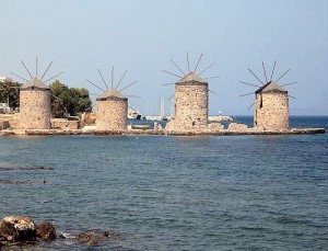 The windmills north of Chios Town