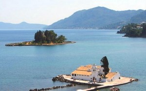 Vlacherena & Pontikonissi as viewed from Kanoni area