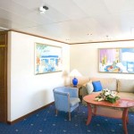 The sitting area of an 'SG' outside suite