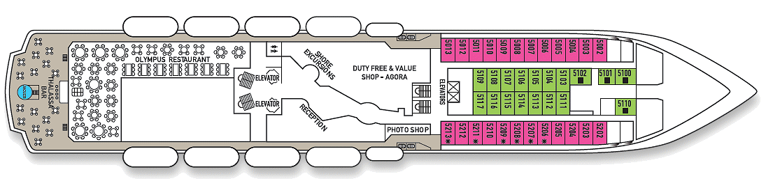 Deck: ‘Dionyssos deck (5)’ / Vessel: ‘Celestyal Crystal’ cruise ship