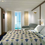'SBJ' Junior balcony suite (~15 sqm) on the Celestyal Crystal
