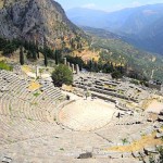The ancient theatre at the archaeological site of Delphi