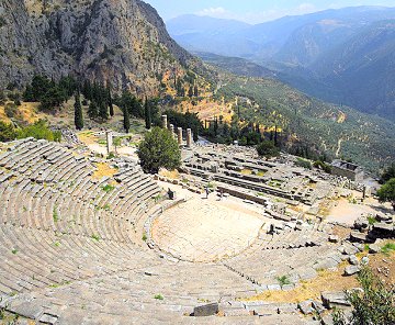 The ancient theatre at the archaeological site of Delphi