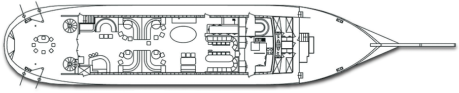 Deck: ‘Main’ / Ship: ‘Galileo’ motor sailer cruise vessel / Cruise company: Variety Cruises