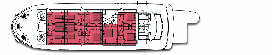 Deck: ‘Upper’ / Ship: ‘Galileo’ motor sailer cruise vessel / Cruise company: Variety Cruises