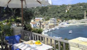 The view over Longos from one of the terraces of the Harbour View house