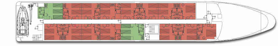 Deck: ‘Upper’ / Ship: ‘Harmony V’ mega yacht cruise vessel / Cruise company: Variety Cruises