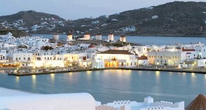 The view from the Porto Mykonos hotel