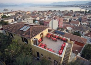 The Marianna Pension and Nafplion as viewed from the castle of Palamidi