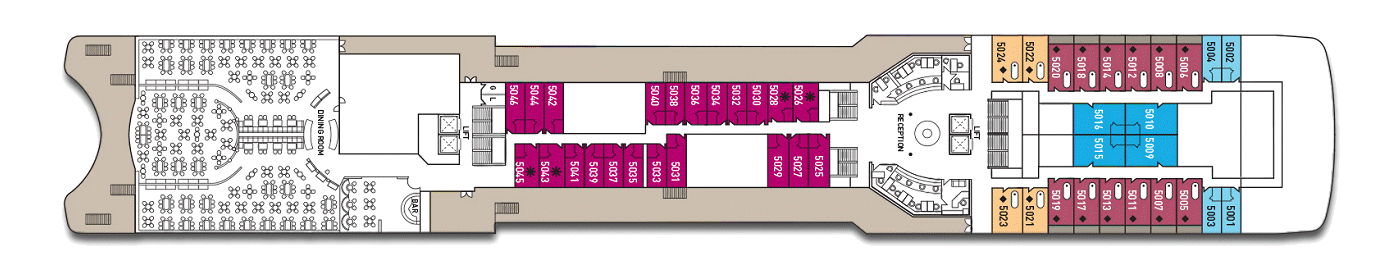 Deck: ‘Selene deck’ / Ship: ‘Celestyal Odyssey’ cruise vessel / Cruise company: Celestyal Cruises