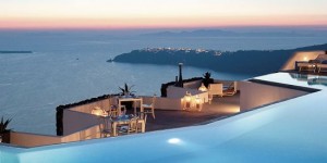 Sunset at the Santorini Grace hotel