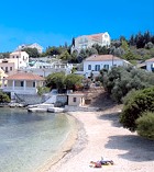 View of the beach below the villa