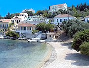 View of the beach below the villa